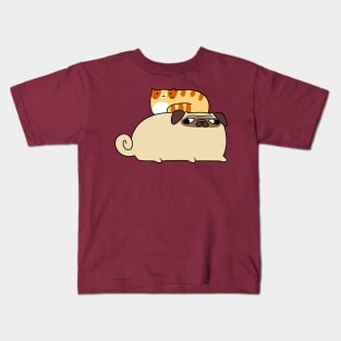 Pug and Little Tabby Kids T-Shirt